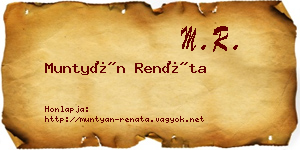 Muntyán Renáta névjegykártya